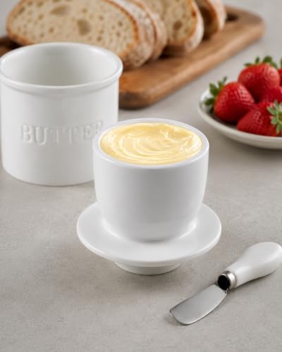Zulay Kitchen Bell Shaped Butter Crock with Lid for Countertop with