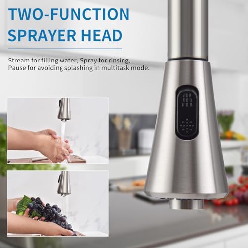 HOMELODY 8 inch Brushed Nickel Kitchen Faucet