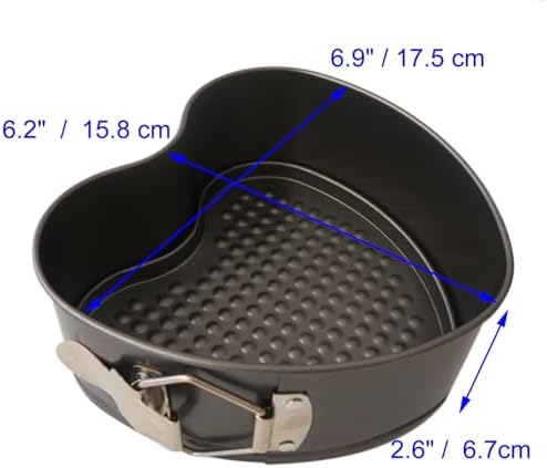 7 Inch Heart Cake Mold Springform Pan, Nonstick Carbon Steel