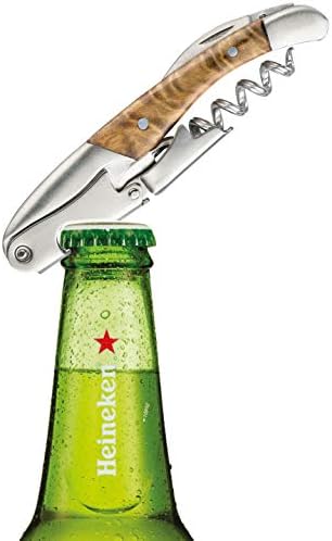 Waiters Corkscrew Wine Opener Rosewood Handle 3-in-1 Beer Bottle