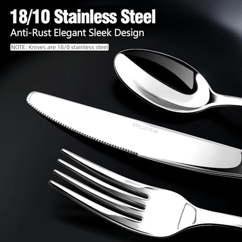 18/10 Silverware Set for 8, 40 Piece Stainless Steel Flatware Set Cutlery