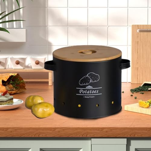 Generic Potato Storage Tin Potato Onion Garlic Storage Bin Kitchen