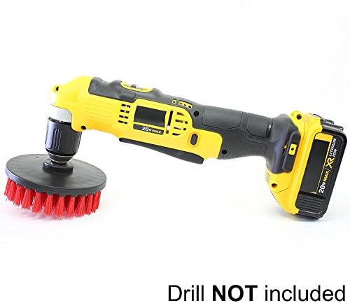 Drill Brush 2PCS, 5″ Stiff Red Nylon Bristle Attachments