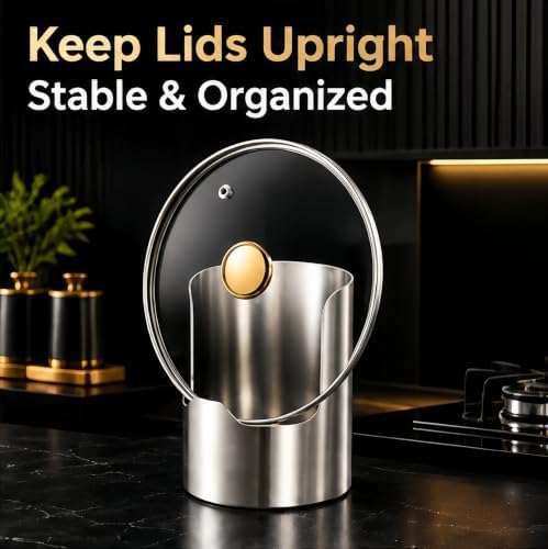Multifunctional Kitchen Utensil Holder, Stainless Steel Pot Lid