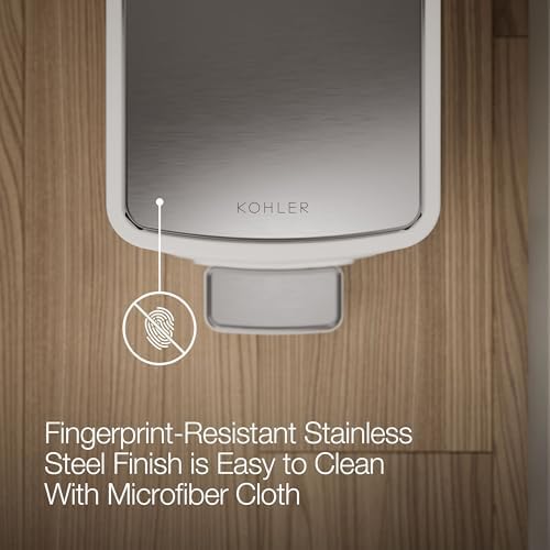 Kohler 6 Liter Stainless Steel Step Trash Can, White