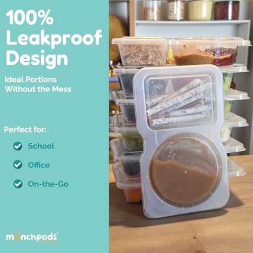 Reusable Snack Containers with Lids 50 Pack (100 Pieces) Portion