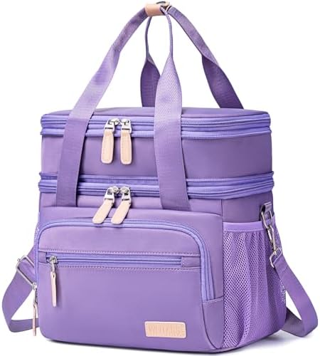 Weitars Lunch Bag For Women Men - Dual Compartment Large Lunch Box 15L