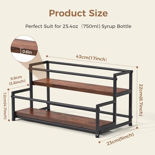 Coffee Syrup Rack Organizer, 2-Tier 10-Bottle Holder