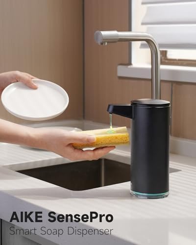 AIKE SensePro Automatic Soap Dispenser, 12.8oz, Matte Black