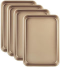 Acrux7 4 Pack 9x13 Baking Pan, Nonstick 1/4 Sheet Pans Carbon Steel