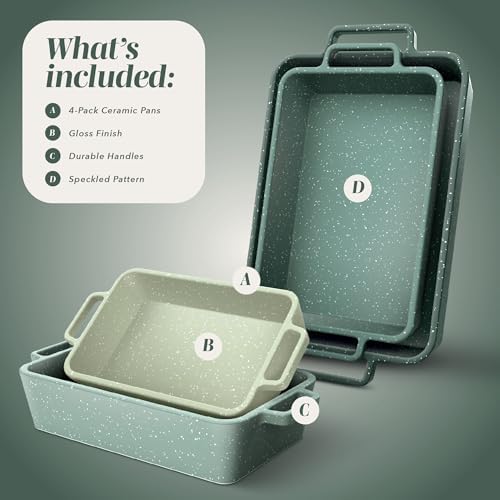 COOK WITH COLOR Ceramic Bakeware Set of 4 with Handles