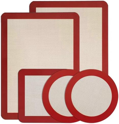 Silicone Baking Mat Set, 5 Piece, Food Grade