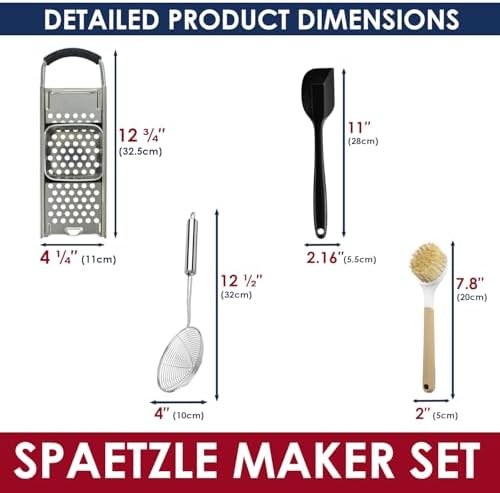 Grade Stainless Steel Spaetzle Maker with Comfort Grip Handle