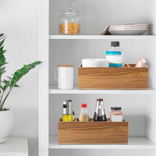 DRASTAR Pantry Organization and Storage Bins, Acacia Wood Seasoning