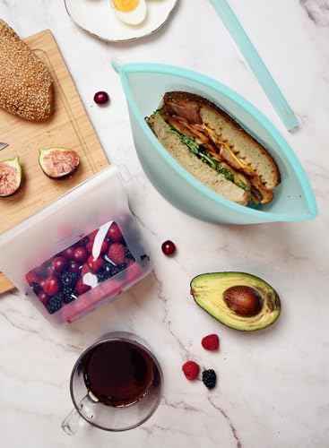 Reusable Silicone Food Storage Bags (Set of 4), Dishwasher Oven