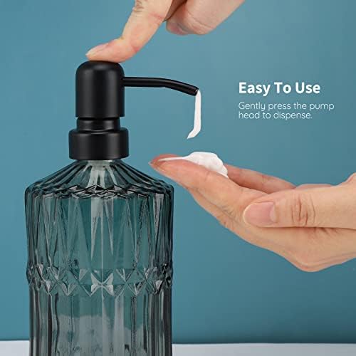 Segbeauty Glass Soap Dispenser Set, 2 Pack, 15.2oz, Green