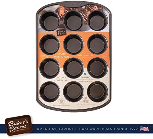 Baker's Secret 12cup Muffin Pan Cupcake Nonstick Pan - Carbon Steel