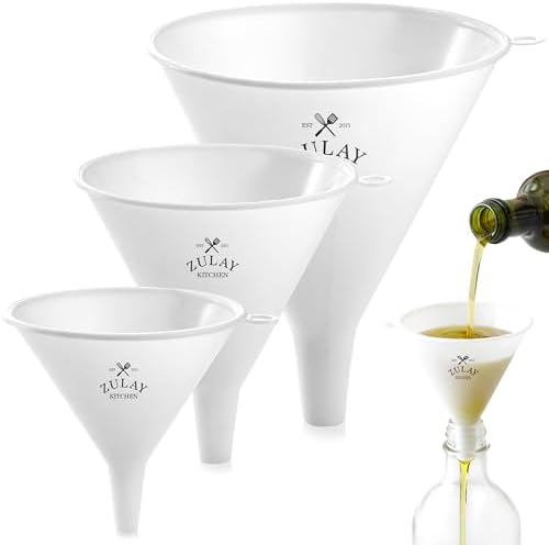 Zulay Kitchen 3-Piece Funnel Set, for Kitchen Use Filling Bottles