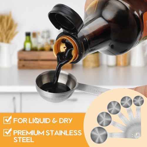 2 PCS 4 Teaspoon(20 mL | 20 cc | 4 Tsp | 1 1/3 Tablespoon) Stainless