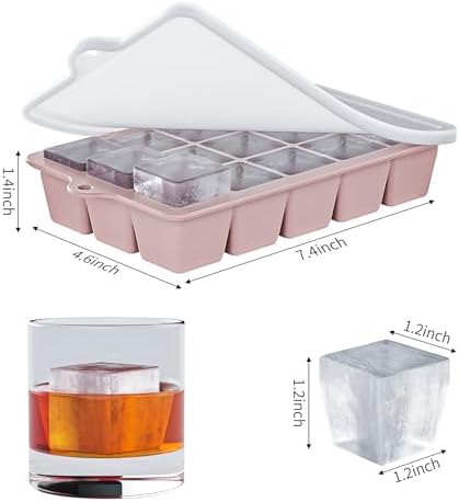 Silicone Ice Cube Tray 3 Pack - EASY RELEASE ice cube tray with lid