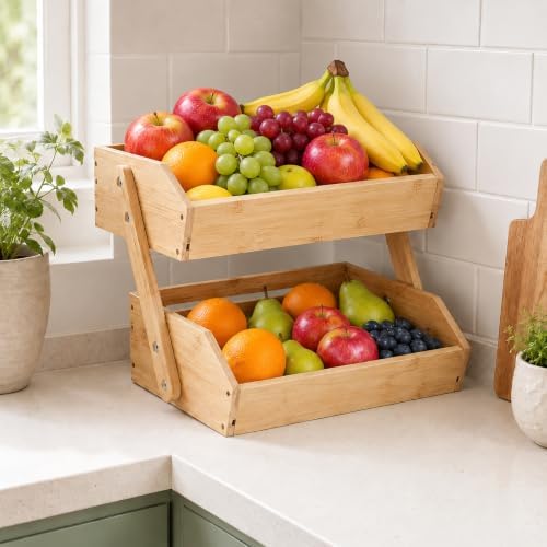 Potato Onion Storage Bins, Wooden Pantry Organizers and Storage