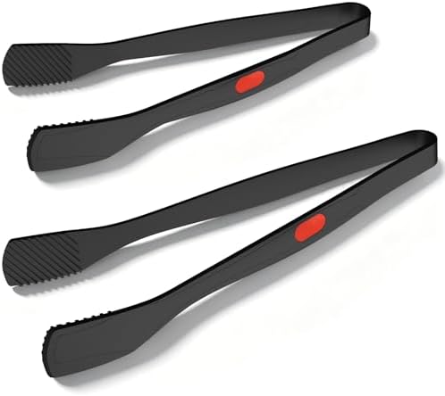 Beijiyi Silicone Kitchen Tongs, 9" & 12", Black