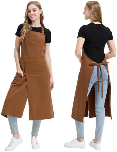 Molaxhome Split Pottery Apron with 3 Pockets Unisex with Adjustable
