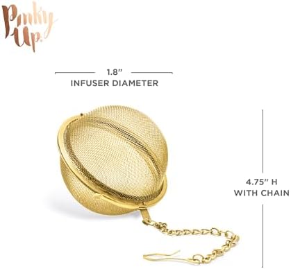 Pinky Up Gold Metal Ball Tea Infusers for Loose Tea - Stainless Steel