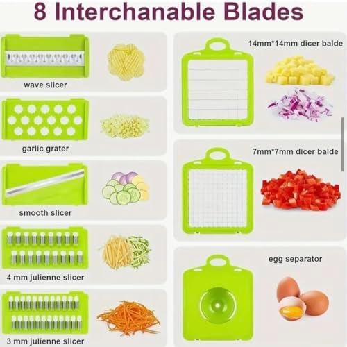 14-in-1 Vegetable Chopper Dicer with Container, Stainless Steel