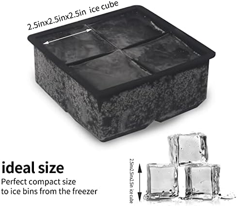 Large Ice Cube Trays Silicone (2.5-Inches) - Giant Cocktail Silicone
