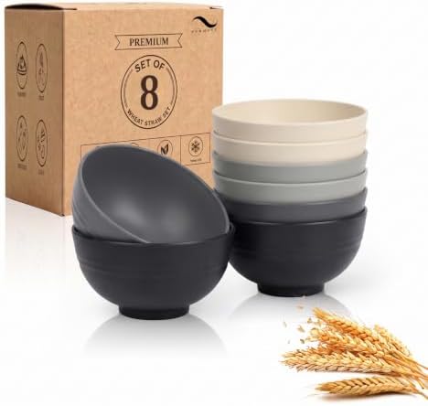 PYRMONT Wheat Straw Bowls 10 Oz Small Bowls for Kitchen