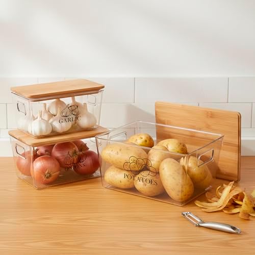 3 Pack Onion and Garlic Potato Storage Baskets,Stackable Vegetable
