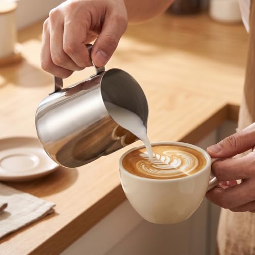 4 Pcs Milk Frothing Pitcher 304 Stainless Steel Steaming Pitcher 20 oz