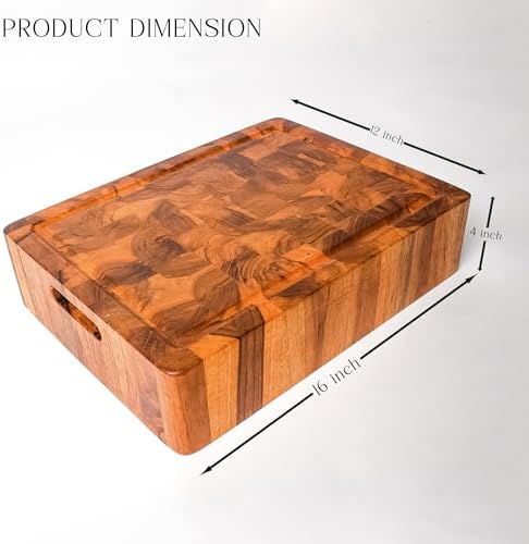 Extra Thick End Grain Wood Cutting Board, 4-Inch