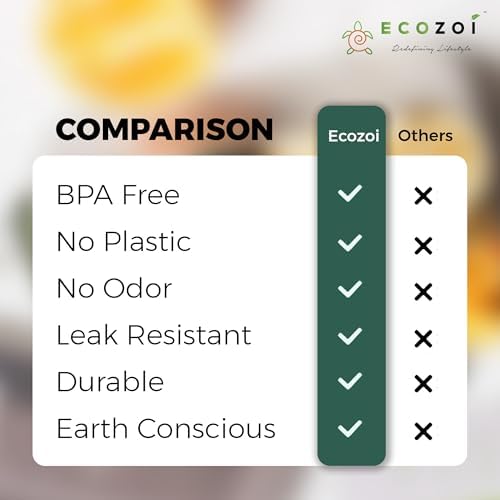 ecozoi 5 Compartment Stainless Steel Bento Lunch Box for Adults &