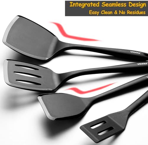 4-Piece Silicone Spatula Set, Black