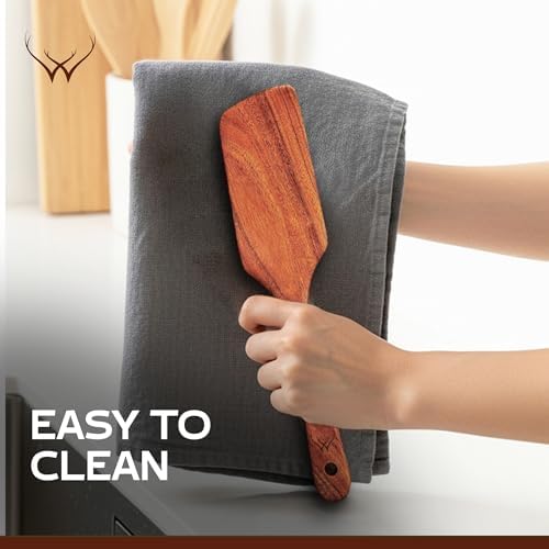 4PCS Wooden Spatula for Cooking – Premium Natural Teak Wood Set for