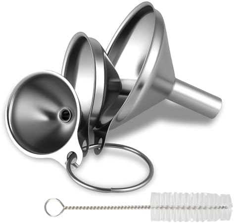 Stainless Steel Kitchen Funnel, Large, Medium and Small Three-piece