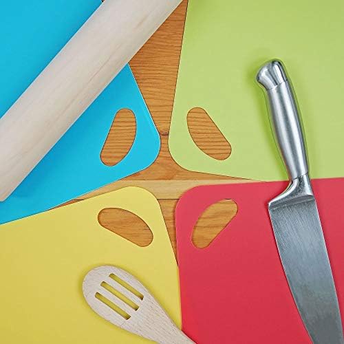 Flexible Cutting Board Mats – Set of 4 Durable Plastic Kitchen Food