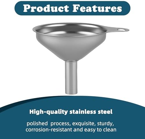 Stainless Steel Kitchen Funnel, Large, Medium and Small Three-piece