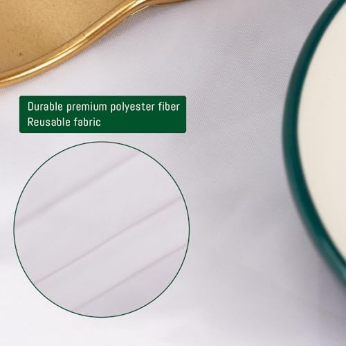 DAKKIONY 10 Pack Round Tablecloth White 120 Inch, Stain Resistant and