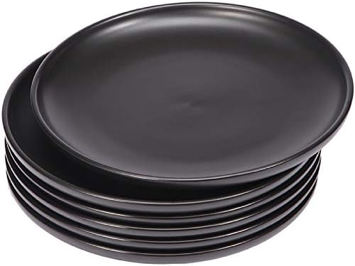 Matte Black Porcelain Dinner Plate, 10-Inch Large Elegant Round