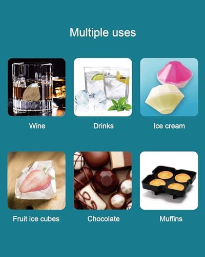 Diamond Ice Cube Molds - Large Diamonds Shaped Clear Ice Cubes Mold