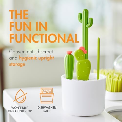 Boon Cacti Bottle Cleaning Brush Set, 4 Count