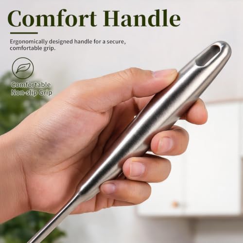 5 Pcs Cooking Utensils Set,18/8 Metal Stainless Steel Kitchen Utensils