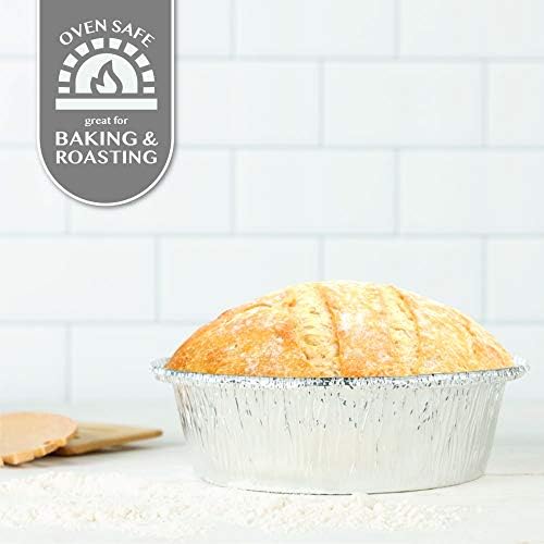 PLASTICPRO 6'' Inch Round Tin Foil Cake Pans Disposable Pack of 20