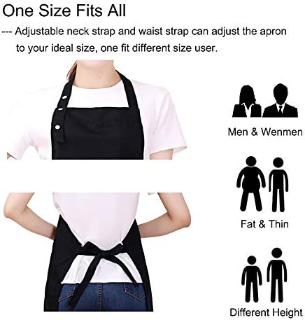 Kitchen Cooking Apron for Women Men with Big Pockets Canvas Waterproof