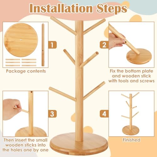 2 Pack Pretzel Stand, 13.4" Large Bamboo Pretzel Holder Stand