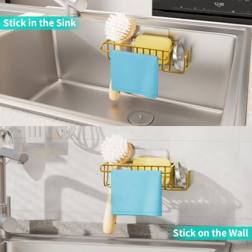 HapiRm Sponge Holder for Kitchen Sink, No Drill Kitchen Sink Caddy