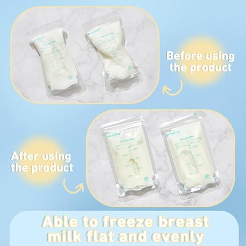 Hushee 12 Pcs Flat Breast Milk Freezer Storage Organizer Trays Clear